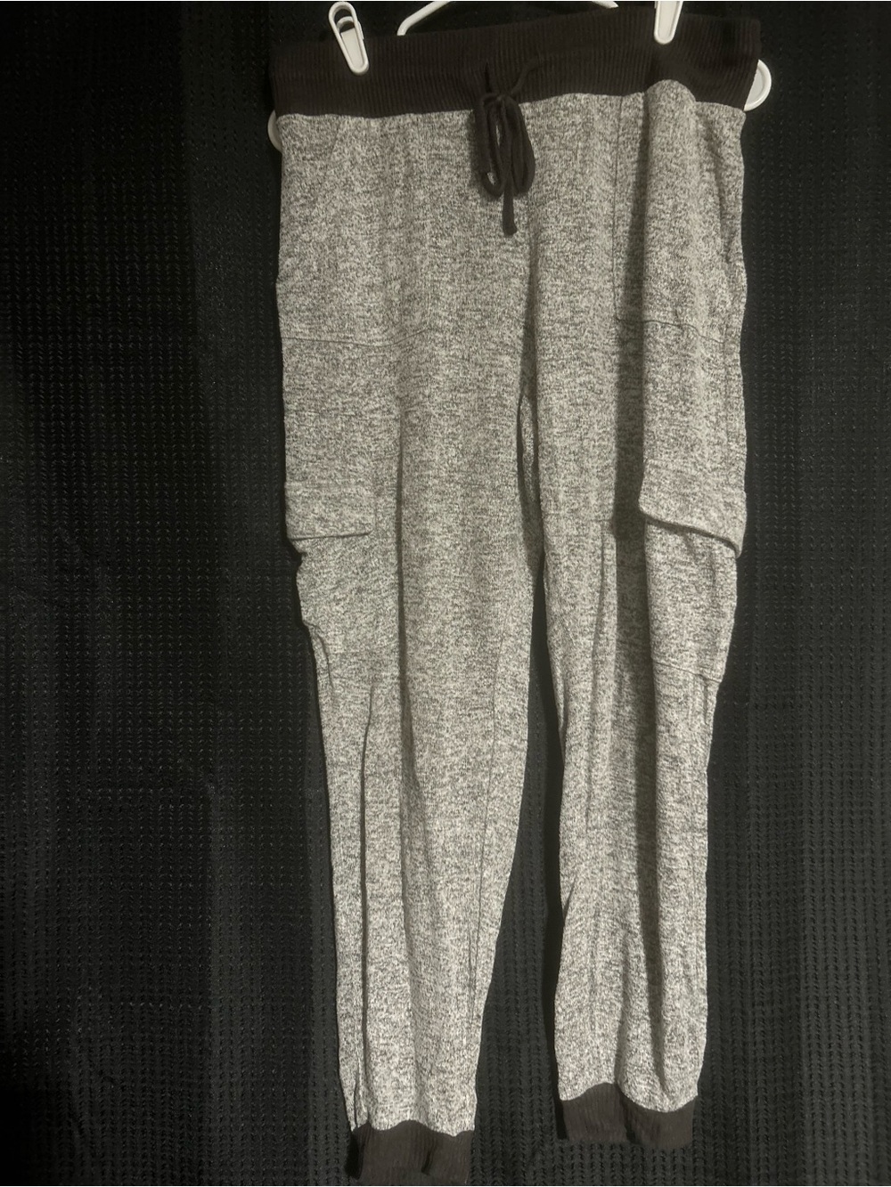 Rewash Heather Gray Cargo Joggers with Contrast Waistband
